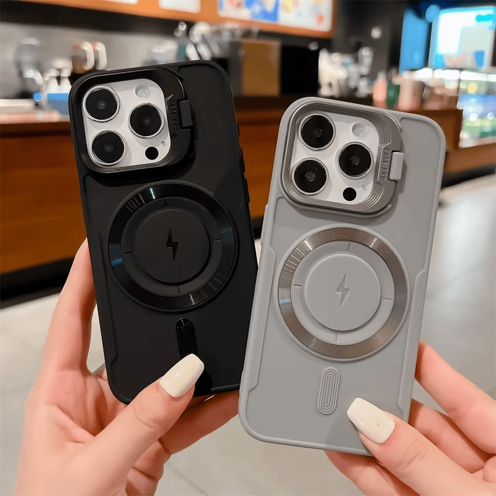 Solid Color Silicone Phone Case with Lens Holder, Extremelyt Phone Case for iPhone 16 15 14 13 12 11 Pro Max Plus
