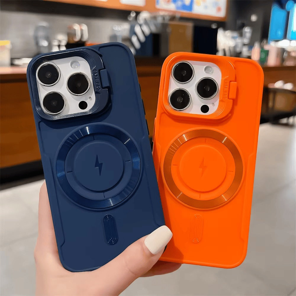 Solid Color Silicone Phone Case with Lens Holder, Extremelyt Phone Case for iPhone 16 15 14 13 12 11 Pro Max Plus